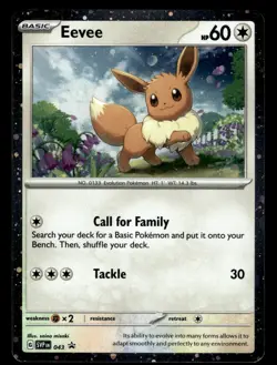 Eevee SVP 043 Holo Rare Black Star Promo Pokemon Card - Image 1