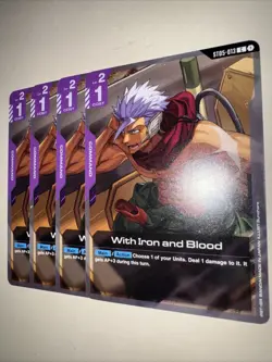 Gundam TCG ST05-013 With Iron And Blood X4 Playset Card Game CCG English - Image 3