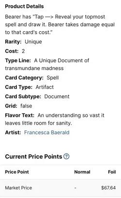 Pnakotic Manuscript Sorcery: Contested Realm TCG FOIL Unique Beta card NM CCG - Image 4