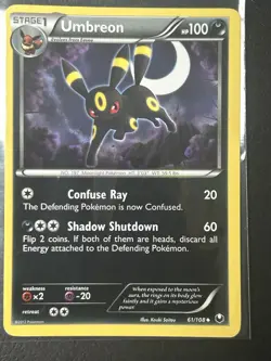 Umbreon Dark Explorers 61/108 NM Condition Ungraded Pokemon Card - Image 1