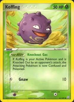 Koffing 61/109 Normal Common Team Rocket Returns Pokemon Card NM - Image 1