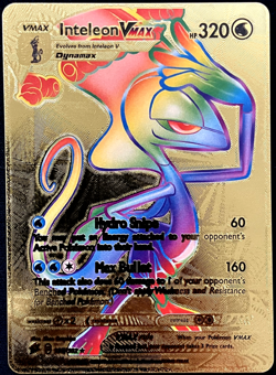 Inteleon Vmax Rainbow Gold Foil Textured Display Card - Image 1