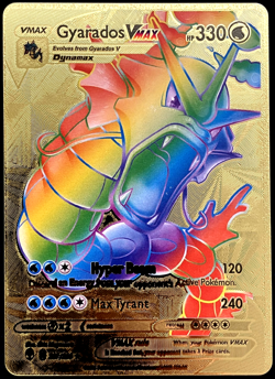Gyarados Vmax Rainbow Gold Foil Textured Display Card - Image 1