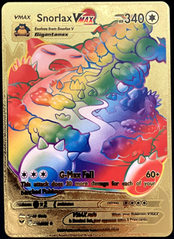 Snorlax Vmax Rainbow Gold Foil Textured Display Card - Image 1
