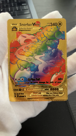 Snorlax Vmax Rainbow Gold Foil Textured Display Card - Image 2
