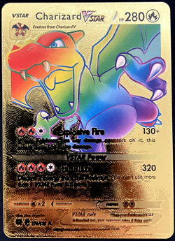 Charizard Vstar Rainbow Gold Foil Textured Display Card - Image 1