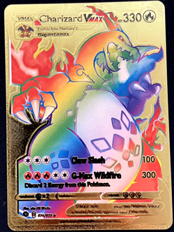 Charizard Vmax HP 330 Rainbow Gold Foil Textured Display Card - Image 1
