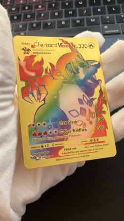 Charizard Vmax HP 330 Rainbow Gold Foil Textured Display Card - Image 2