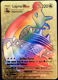 Lapras Vmax Rainbow Gold Foil Textured Display Card - Image 1