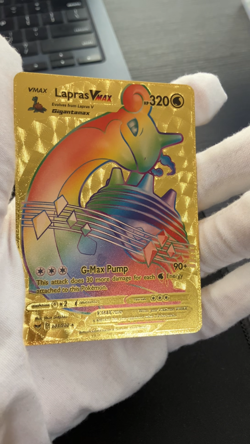 Lapras Vmax Rainbow Gold Foil Textured Display Card - Image 2