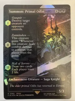 FOIL Summon: Primal Odin - 0365 - Rare Borderless - MTG: Final Fantasy - FIN - Image 1