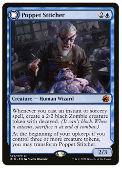 MTG: 1 x Poppet Stitcher - Mythic Wizard - Innistrad: Midnight Hunt (MID) - M/NM - Image 1