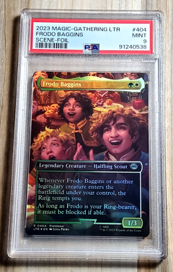 2023 Magic The Gathering Lord Of Rings FRODO BAGGINS #404 Scene Foil PSA 9 Mint - Image 1