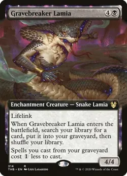 Gravebreaker Lamia - Extended Art THB NM MTG - Image 1