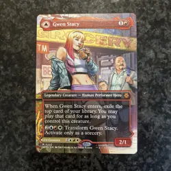 Gwen Stacy Ghost-Spider 0202 Borderless Non foil MTG Spider-man Mythic NM - Image 1