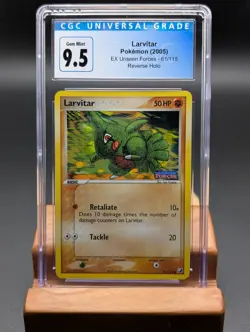 2005 Pokemon EX Unseen Forces Larvitar Reverse Holo #61 CGC Gem Mint 9.5/10 - Image 1