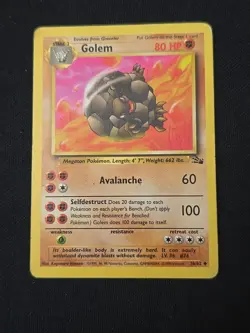 Golem 36/62 Fossil Regular WOTC Vintage Pokemon TCG Moderately Played - Image 1