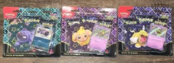 LOT OF 3 Pokemon TCG Paldean Fates Tech Sticker Collection Blister Pack Set NEW! - Image 1