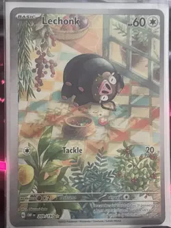 2023 Lechonk SV03 Obsidian Flames 209/197 Holo Illustration Rare Pokemon TCG NM - Image 1