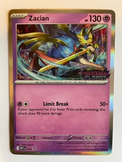 Zacian MEP-015 Prerelease Stamped Promo - Pokemon TCG: Phantasmal Flames NM - Image 1