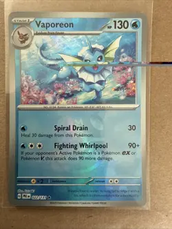 2025 Pokemon SV Prismatic Evolutions Vaporeon Reverse Holo Master Ball #022/131 - Image 1