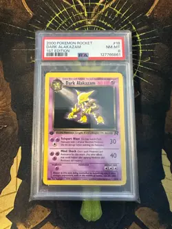 Pokemon Dark Alakazam 18/82 Team Rocket 1st Edition Vintage PSA 8 - Image 1