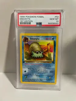 1999 POKEMON FOSSIL OMANYTE IST EDITION #52 PSA 10 GEM MINT - Image 1