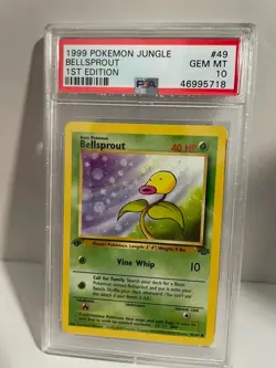 1999 POKEMON JUNGLE 1ST ED #49 BELLSPROUT PSA 10 - Image 1