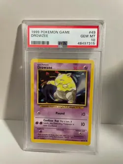 1999 Pokemon Base Set Drowzee #49 PSA 10 - Image 1
