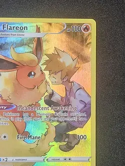 Pokemon TCG Flareon TG01/TG30 SWSH Brilliant Stars Holofoil Rare NM Full Art - Image 3