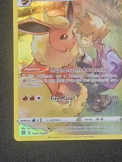 Pokemon TCG Flareon TG01/TG30 SWSH Brilliant Stars Holofoil Rare NM Full Art - Image 5