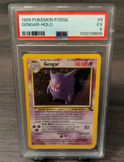 Pokemon Gengar Holo 5/62 Fossil Unlimited PSA 5 - Image 1
