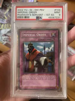 2002 Yu-Gi-Oh! Imperial Order PSV-104 1st Edition Pharaoh's Servant PSA 9 - Image 1