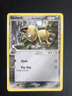 Meowth Pokemon Card 71/110 EX Holon Phantoms common non-holo LP - Image 1