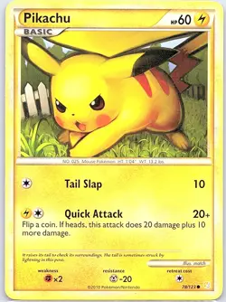 Pikachu 78/123 Non Holo HeartGold SoulSilver - Pokemon Card - NM - Image 1