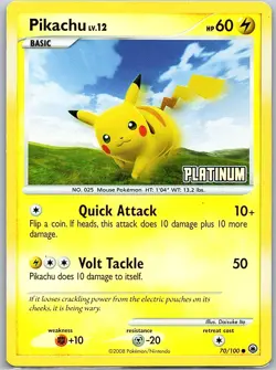 Pikachu - [Platinum] 70/100 Reverse Holo Stamp - Pokemon Card - LP - Image 1
