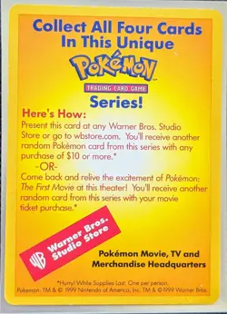 “Catch Mew" Promo Card WOTC | "Pokemon The First Movie" | Heavily Played/DMG - Image 2