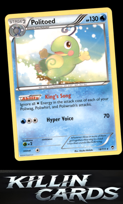 Politoed 18/111 Pokemon Rare XY - Furious Fists Card NM - Image 1