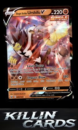 Single Strike Urshifu V 085/163 Pokemon Ultra Rare SWSH05: Battle Styles Card NM - Image 1