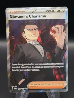 Pokemon TCG Giovanni's Charisma Scarlet & Violet Holo Ultra Rare Card 197/165 - Image 1