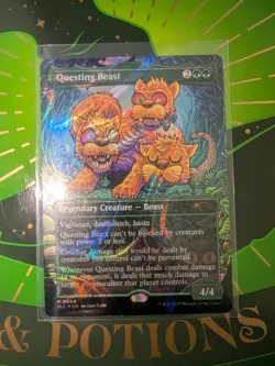 MTG Questing Beast Secret Lair Encyclopedia of Magic Halo Foil NM - Image 1