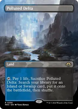 Polluted Delta BORDERLESS - 0356 - Rare - Modern Horizons 3 MH3 MTG - Image 1