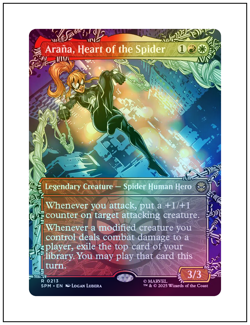 1x Arana, Heart of the Spider, Borderless Art Foil, Magic MTG NM - Image 1