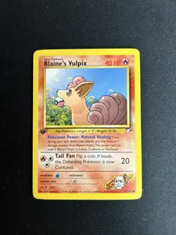 Pokemon TCG Gym Challenge Blaine's Vulpix #65/132 1st Edition LP - Image 1