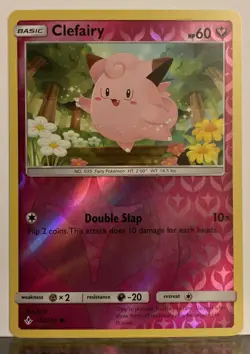 POKEMON CLEFAIRY 132/214 UNBROKEN BONDS COMMON REVERSE HOLO - Image 1
