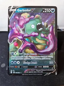 Pokemon Card Evolving Skies Garbodor V 100/203 Near Mint/MT - Image 1
