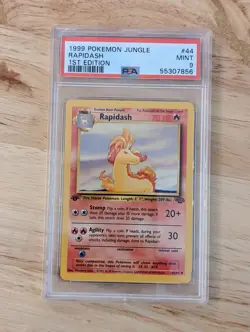 1999 Pokemon Jungle Rapidash 1st Edition PSA 9 Mint - Image 1