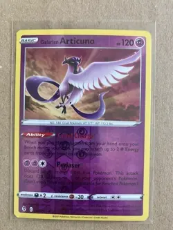 2021 Pokemon Evolving Skies - GALARIAN ARTICUNO #63 (REVERSE HOLO) - Mint - Image 1