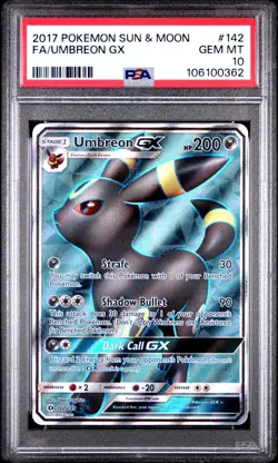 Umbreon GX 2017 Sun & Moon Base Set 142/149 Full Art Holo Pokemon PSA 10 - Image 3