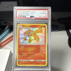 PSA 10 GEM MINT Pokemon Charmeleon Hidden Fates Holo SV7/SV94 - Image 1